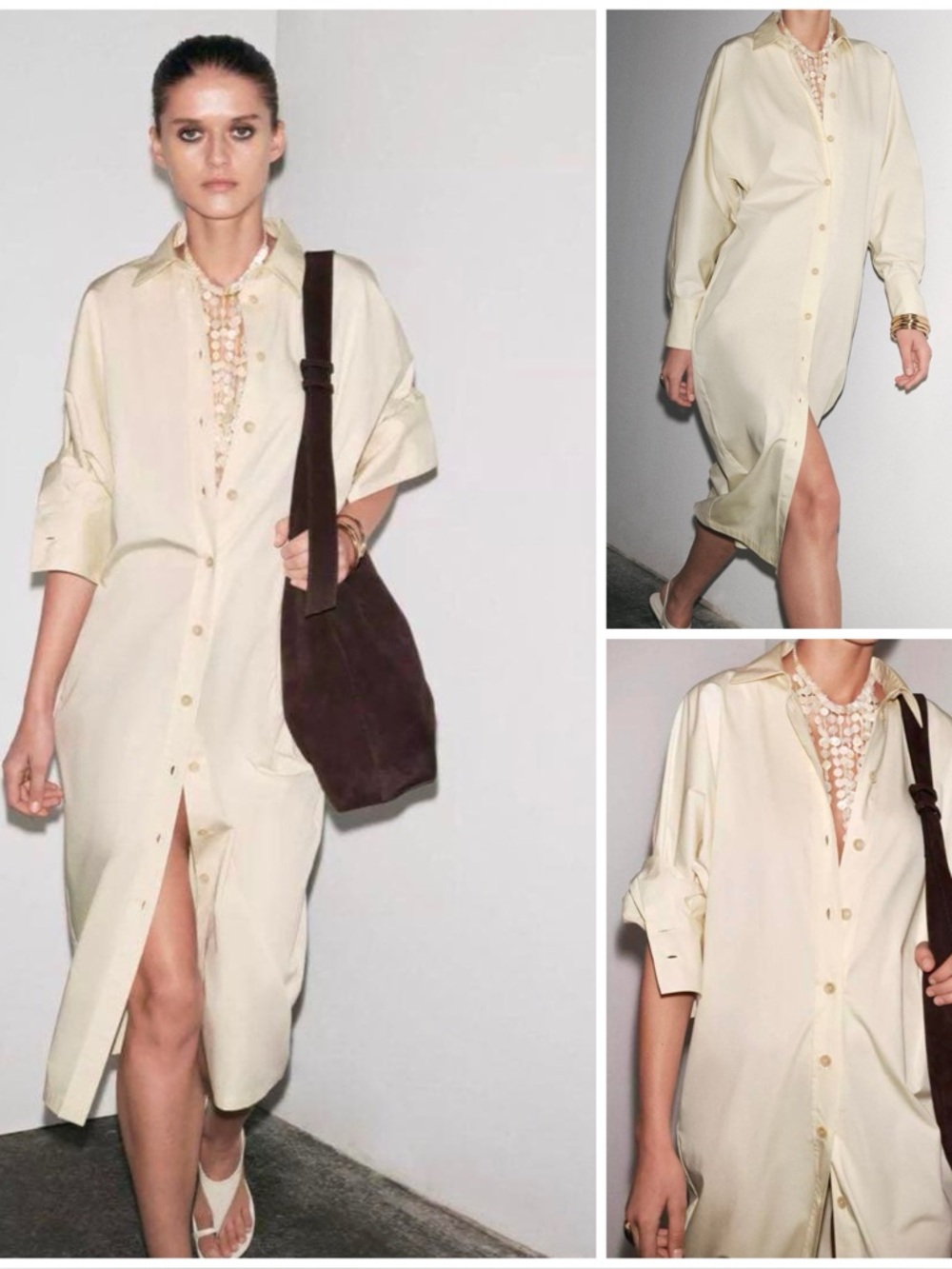 ZARA ~ ZW COLLECTION poplin shirt dress - Picture 1 of 17